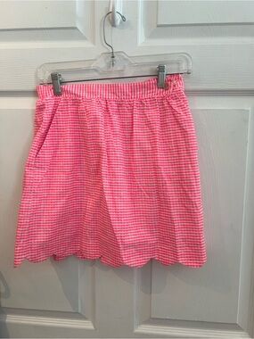 Lilly Pulitzer Pink Striped Scallop-Hem Mini Skirt